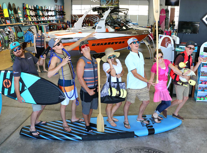 people modeling boating gear