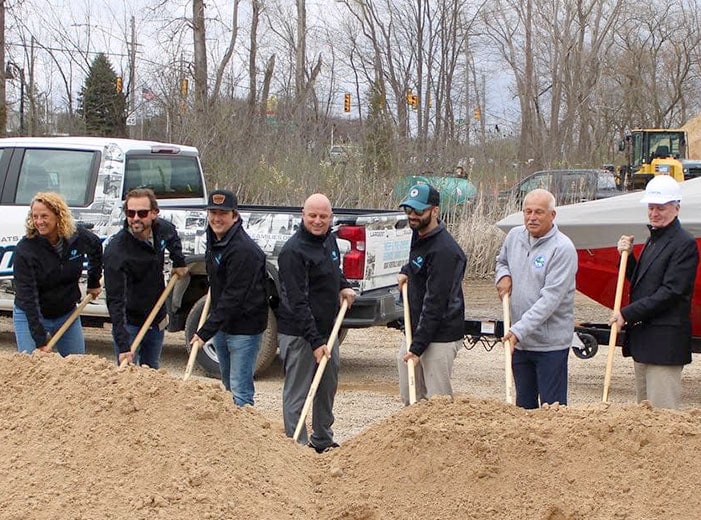 volunteers digging